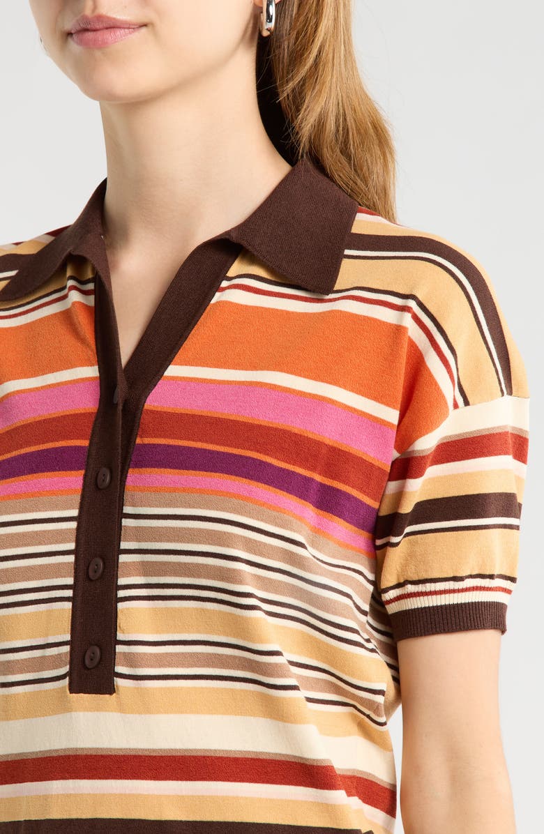 Faithfull the Brand Sable Stripe Knit Polo, Alternate, color, Murano Stripe