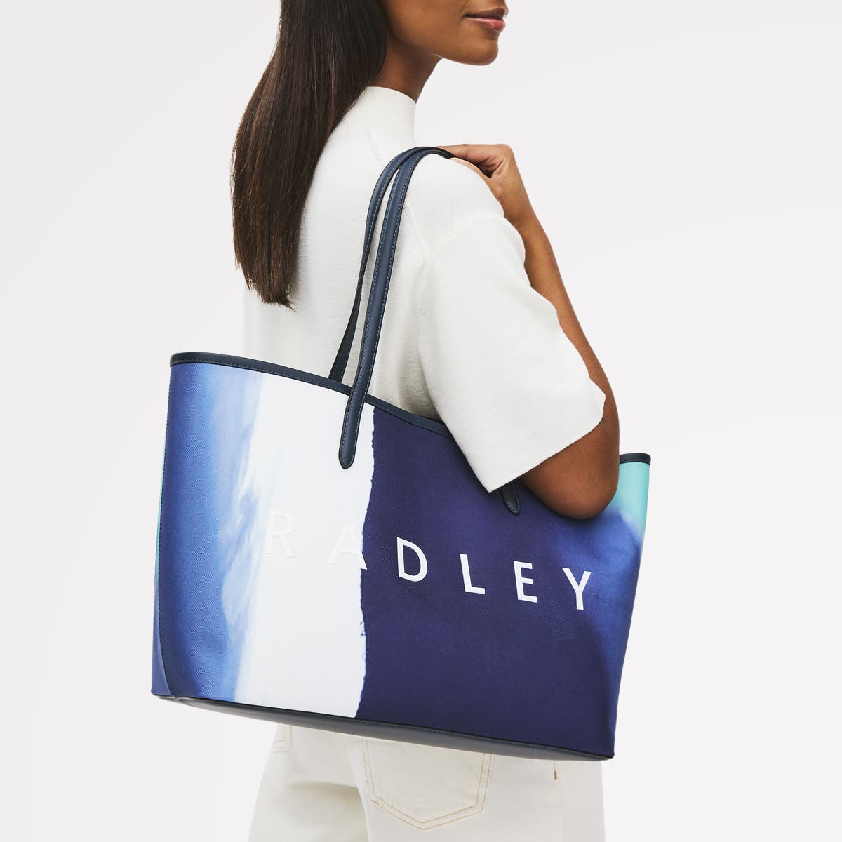 Radley Shouthwell Gardens - Stripe Large Open Tote Bag, Alternate, color, Ink