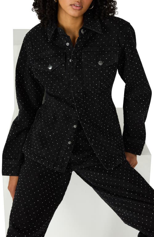 Steve Madden Parc Embellished Denim Jacket In Black