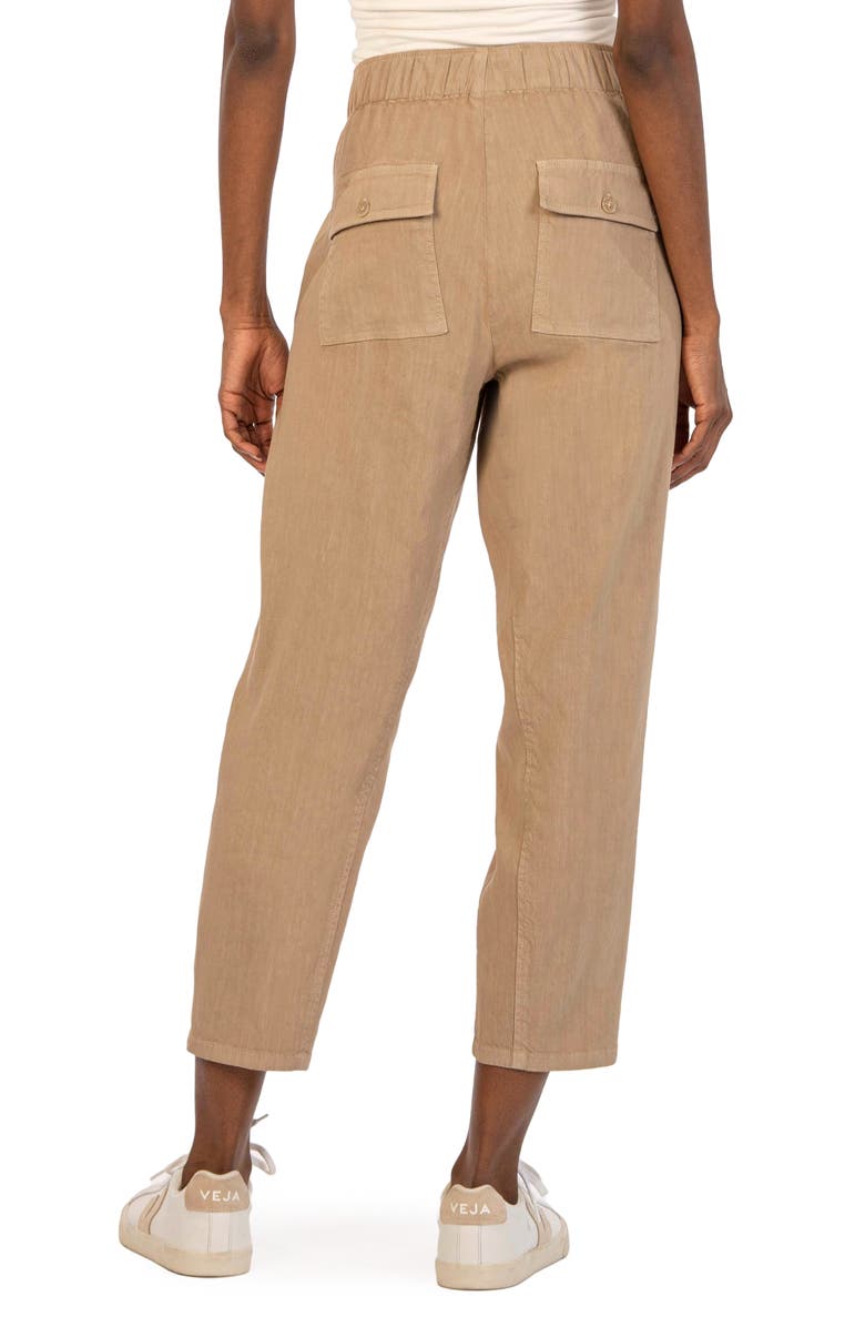 KUT from the Kloth Rosalie Linen Blend Crop Drawstring Pants, Alternate, color,
