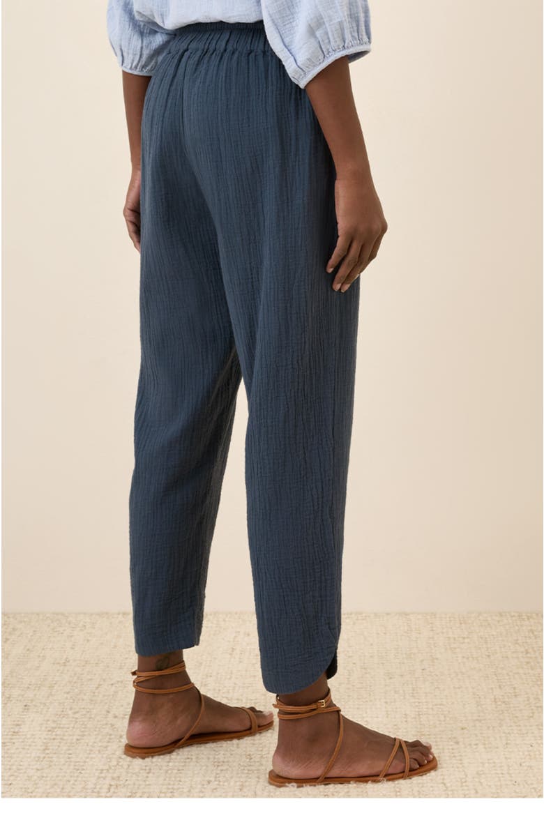 Pact Organic Cotton Coastal Double Gauze Tapered Pull-On Pant, Alternate, color, French Navy