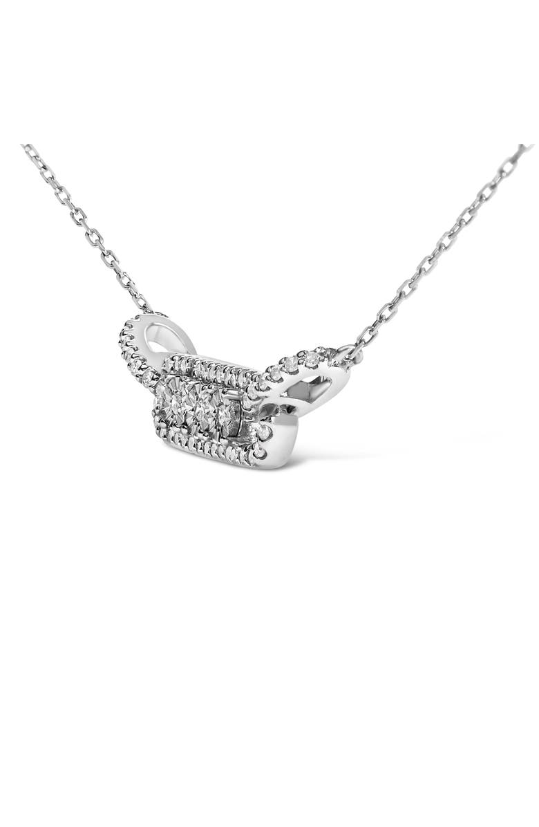 Haus of Brilliance Sterling Silver 1/5 Cttw Round Diamond 3 Stone Station Bar Necklace, Alternate, color, Silver
