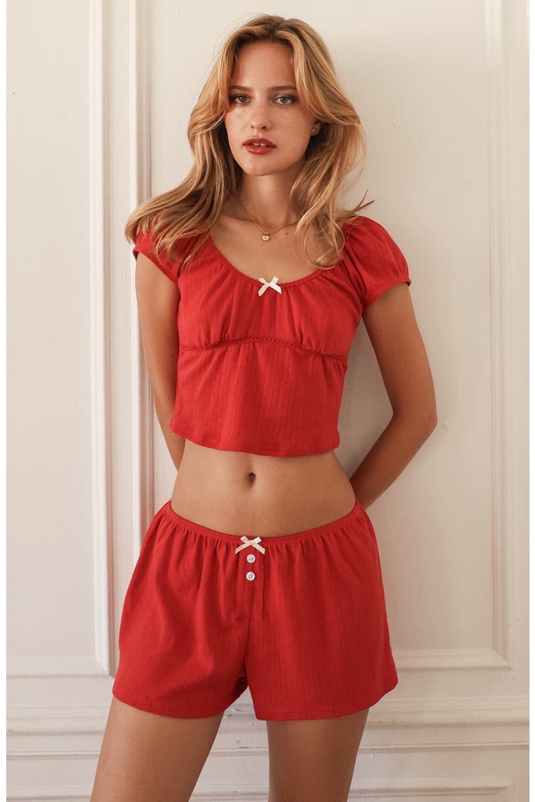 Cozy Cabin Shorts, Main, color, Molten Lava
