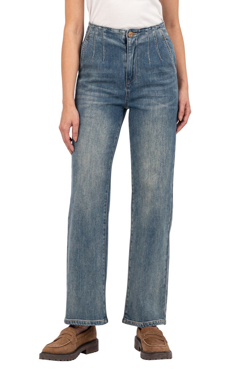 KUT from the Kloth Fay Seamed High Waist Ankle Straight Leg Jeans, Main, color,