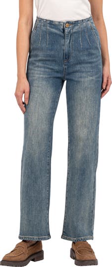 Fay Seamed High Waist Ankle Straight Leg Jeans