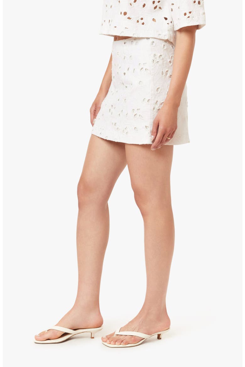 Embroidered Eyelet Miniskirt, Alternate, color, WHITE