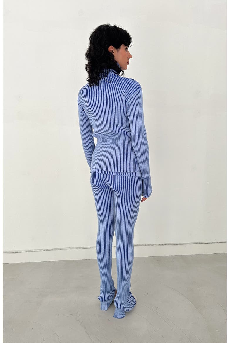 Eija Rib Knit Leggings, Alternate, color, Blue / White
