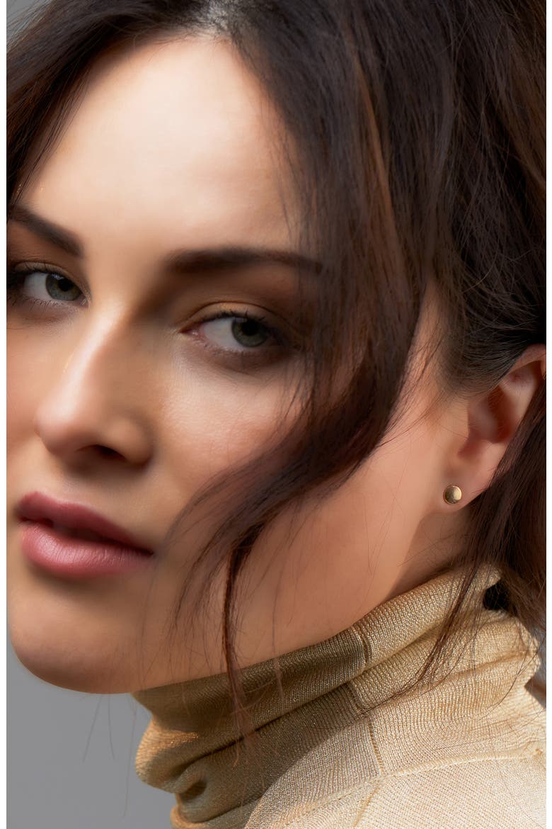 14K Gold Disc Stud Earrings (Nordstrom Exclusive), Alternate, color, 14K YELLOW GOLD