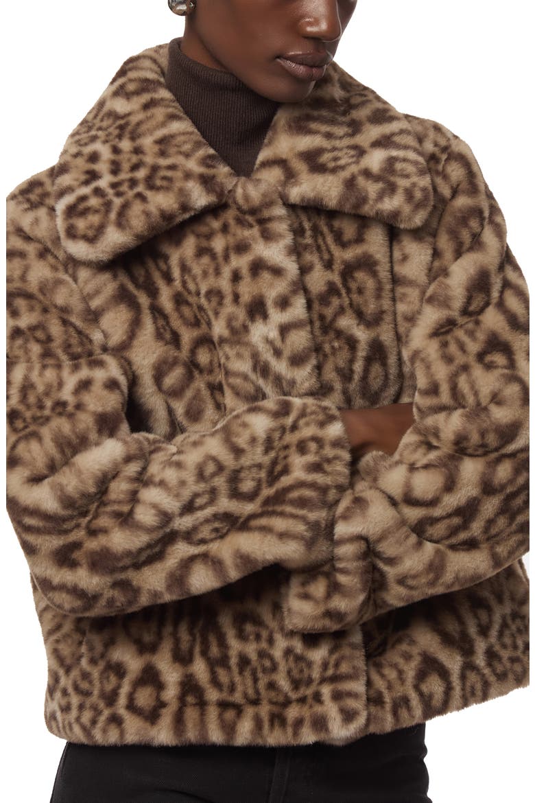 Elis Leopard Faux Fur Coat, Alternate, color, LIGHT LEOPARD