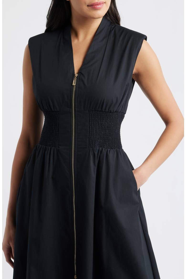 Sleeveless Cotton Midi Dress, Alternate, color, BLACK