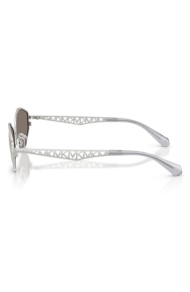 Michael Kors Gold Coast 56mm Angular Sunglasses, Alternate, color, Silver / Silver Mirror