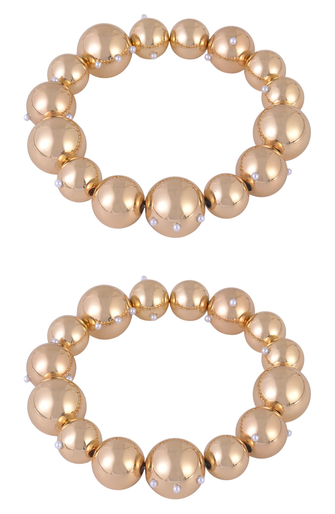 Laundry by Shelli Segal Set of 2 Crystal Bead Stretch Bracelets