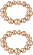 Laundry by Shelli Segal Set of 2 Crystal Bead Stretch Bracelets