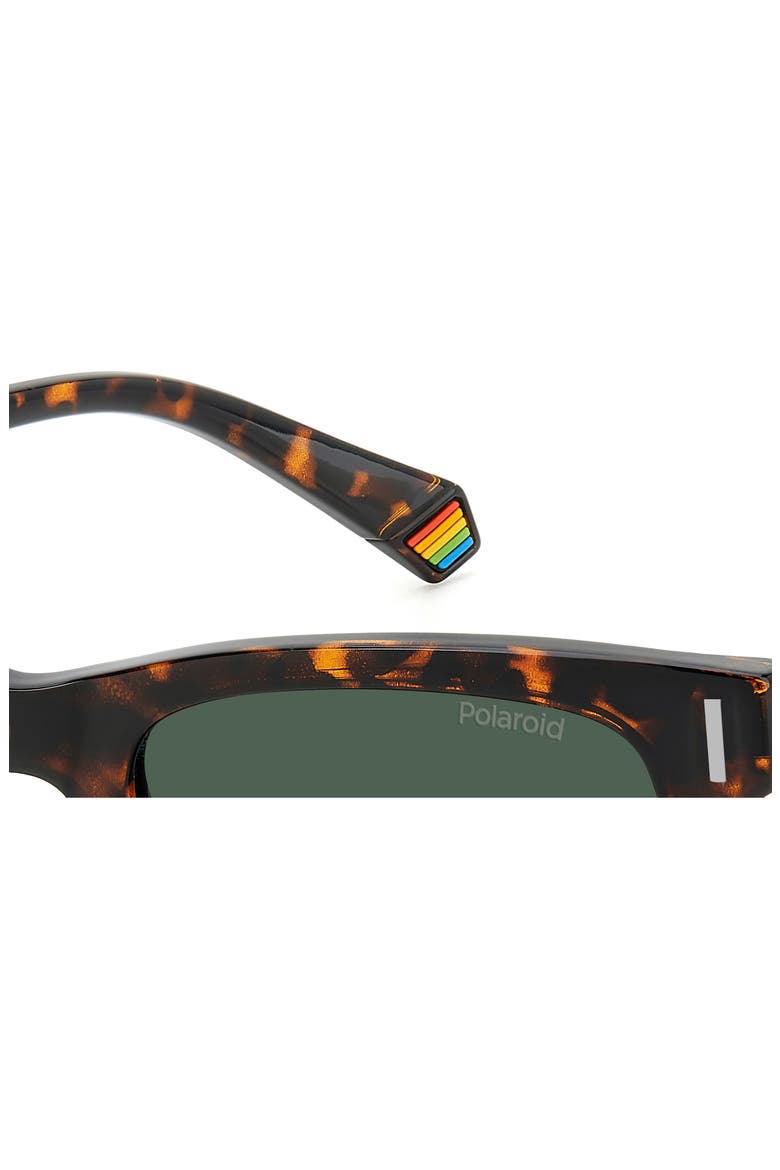 51mm Polarized Square Sunglasses, Alternate, color, HAVANA/ GREEN POLARIZED