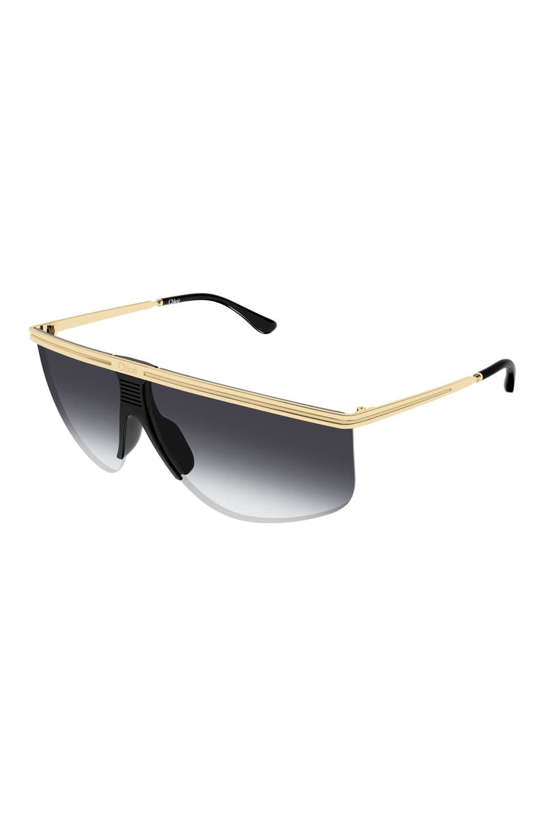 CH0415S 65mm Oversize Gradient Shield Sunglasses, Alternate, color, GOLD GREY