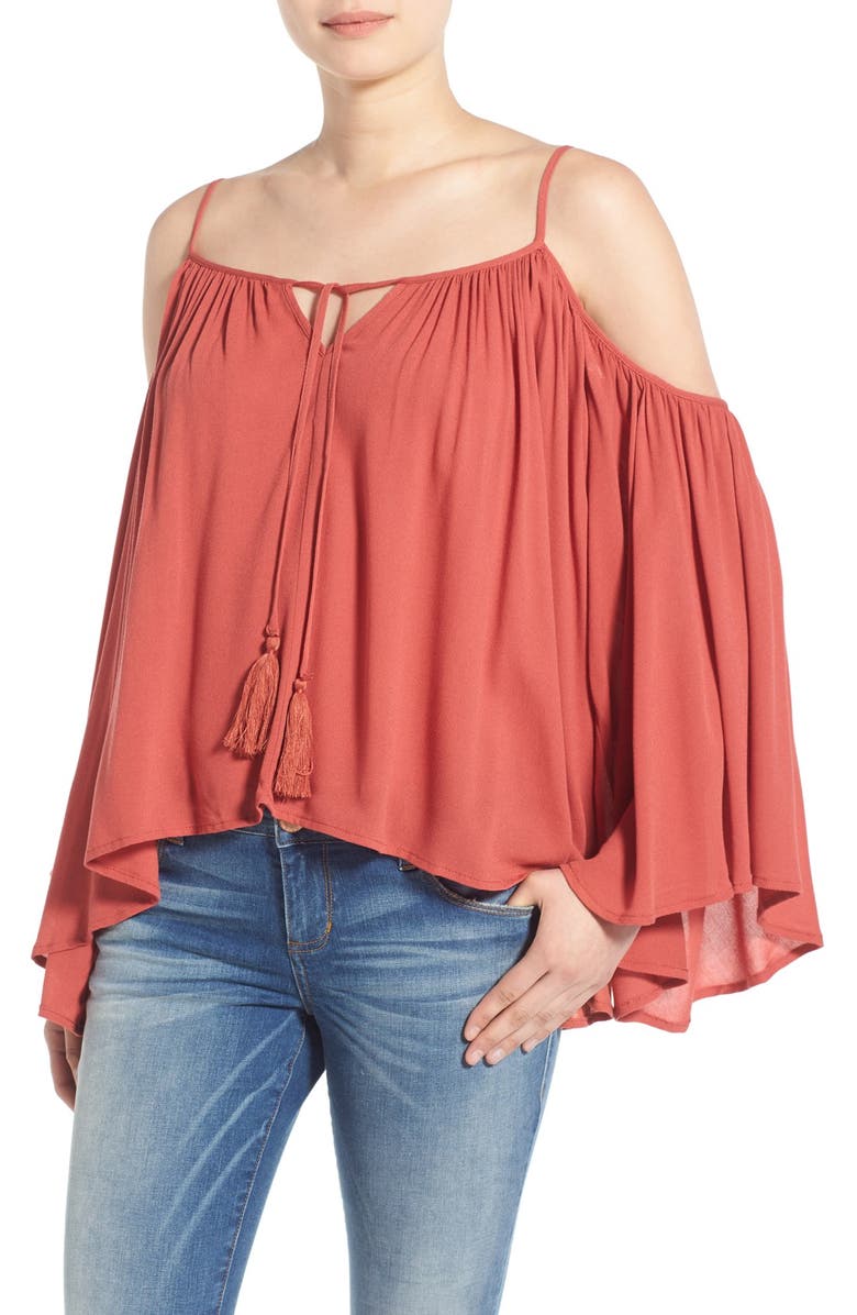 Socialite Cold Shoulder Swing Top, Main, color, 