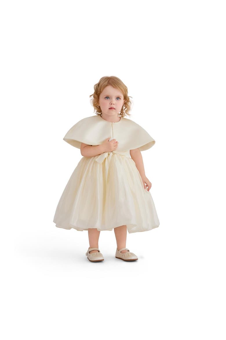 Timeless Cape-Overlay Gown, Main, color, Beige