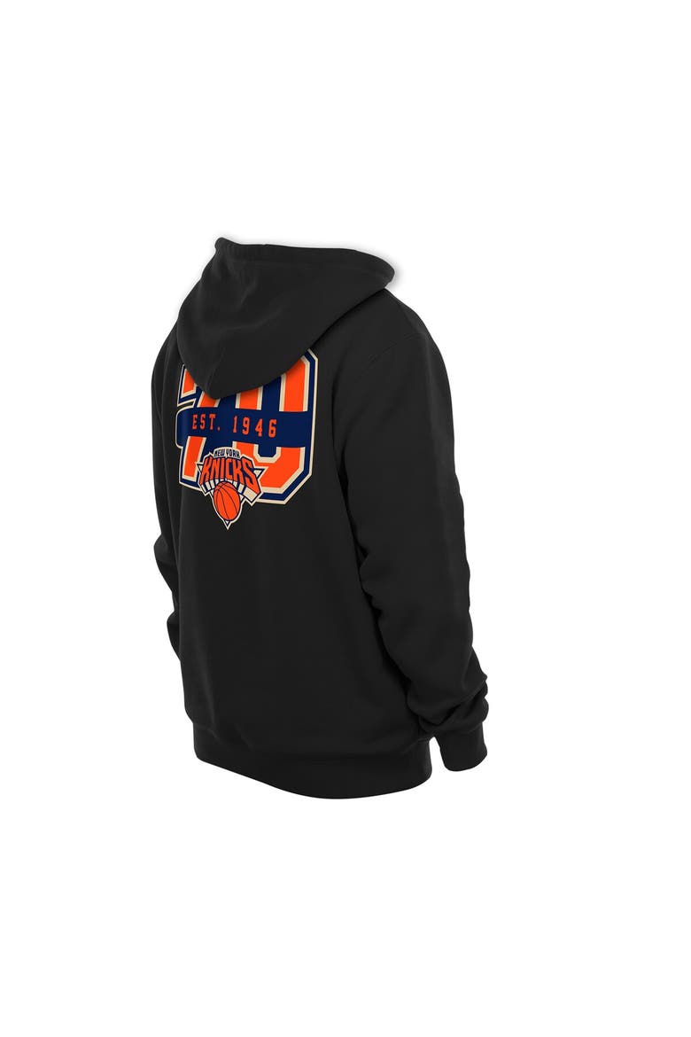 Men's New Era  Black New York Knicks Front Back Logo Hoodie, Alternate, color, Black