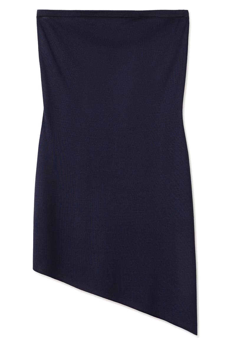 Strapless Asymmetric Knit Top, Alternate, color, NAVY