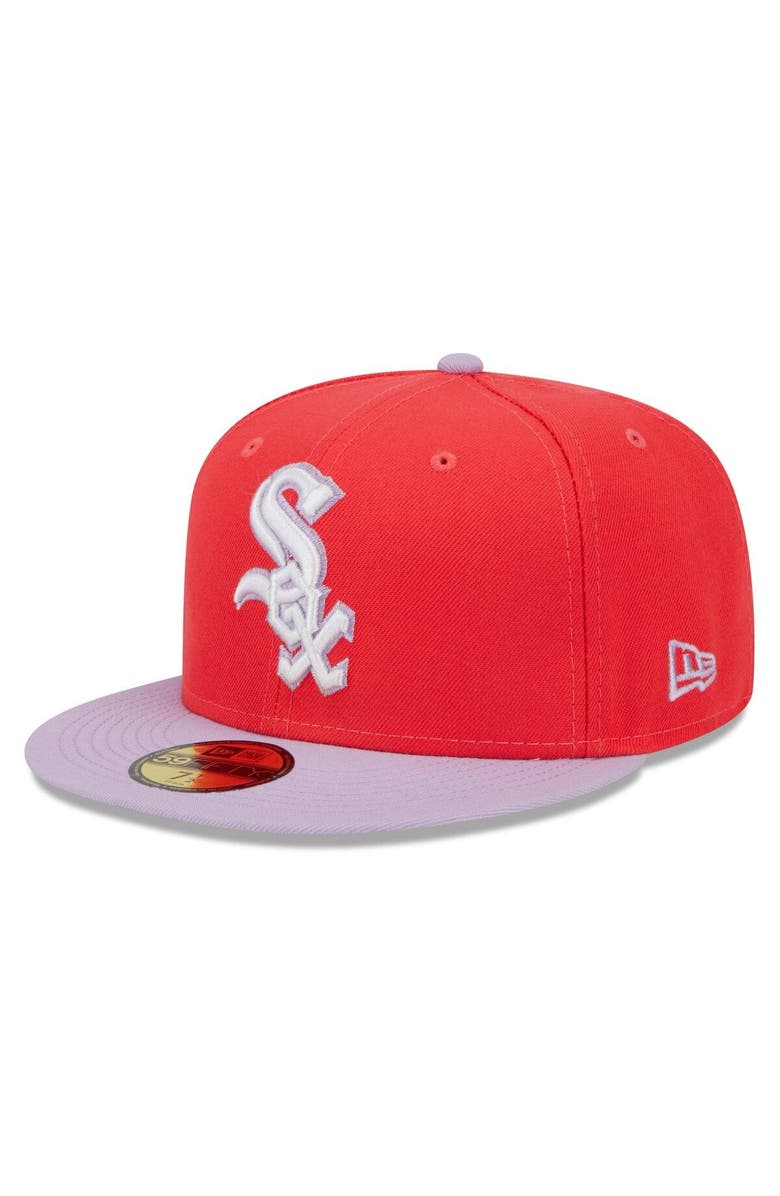 New Era Men's New Era Red/Lavender Chicago White Sox Spring Color Two-Tone 59FIFTY Fitted Hat, Main, color, Red