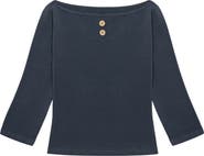 Oddli 3/4 Sleeve Boat Neck Top
