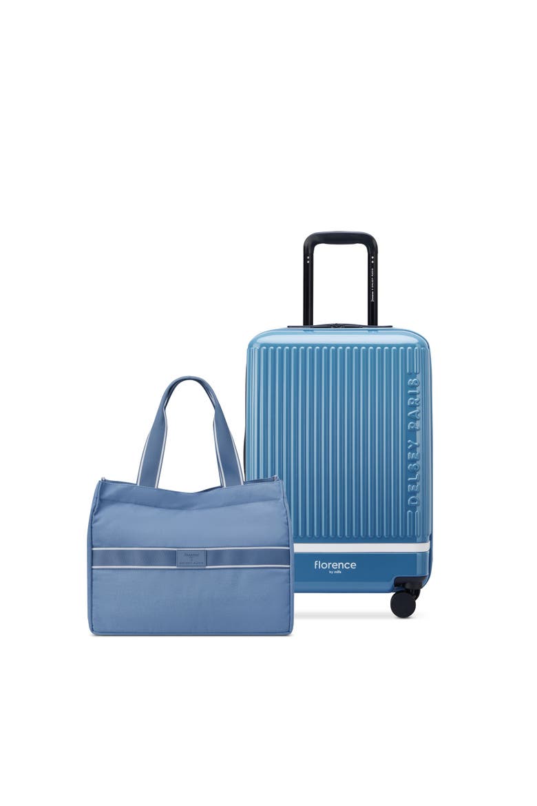 Spin Me Away 2 Piece Set 20" Expandable Carry On Spinner & Totes The Best Handbag Set, Main, color, Zinc Blue