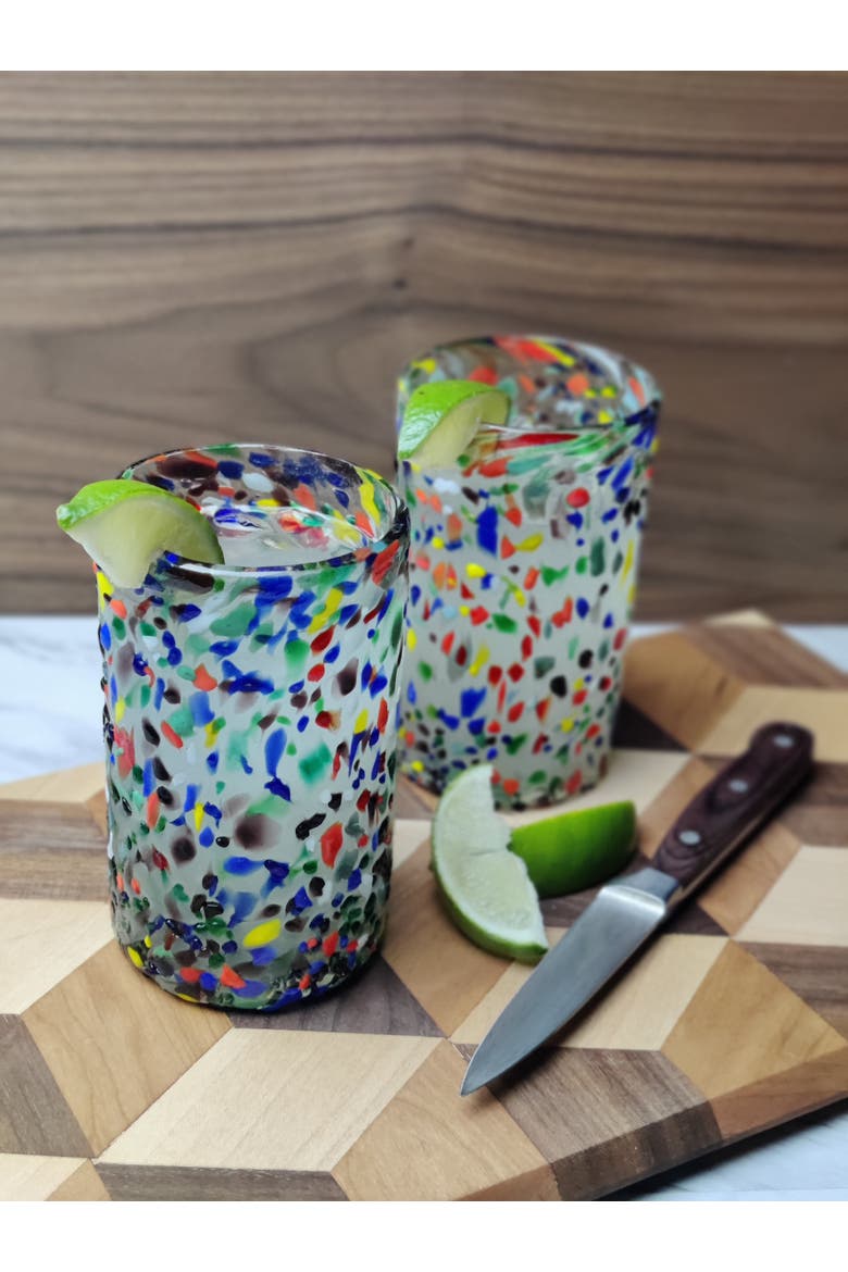 Confetti Rock Design Drinking Glasses - Set of 6, Alternate, color, Confetti