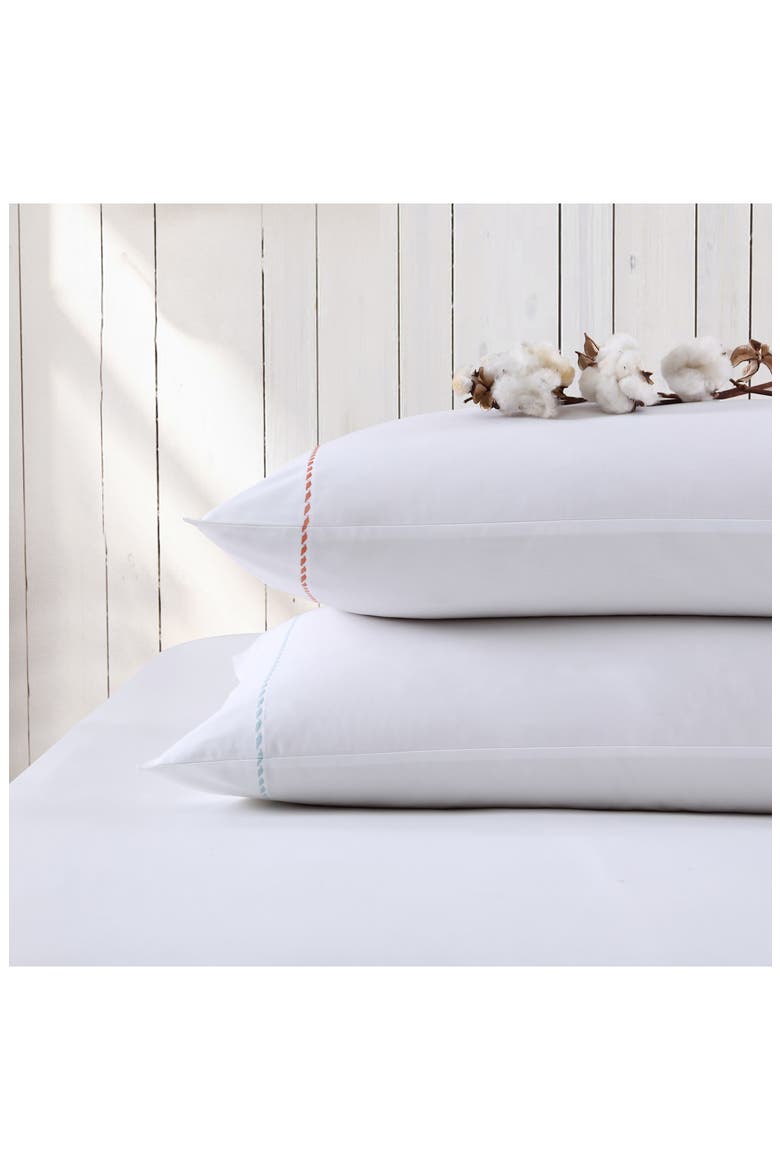 Solid Percale Cotton Sheet Set, Alternate, color, OCEAN GREEN