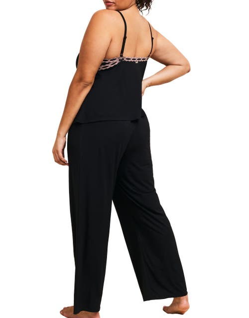 Adore Me Eloisa Tank Top & Pants Pajama Set In Black