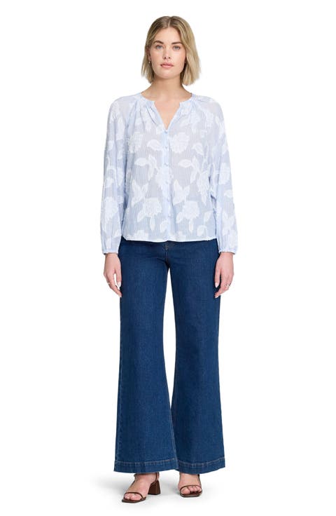 Ivie Button Through Long Sleeve Blouse