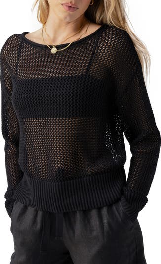 (取寄) サンクチュアリ レディース オープン ニット セーター Sanctuary women Open Knit Sweater Black Sanctuary Open Knit Sweater Black XS (US 2) at Amazon