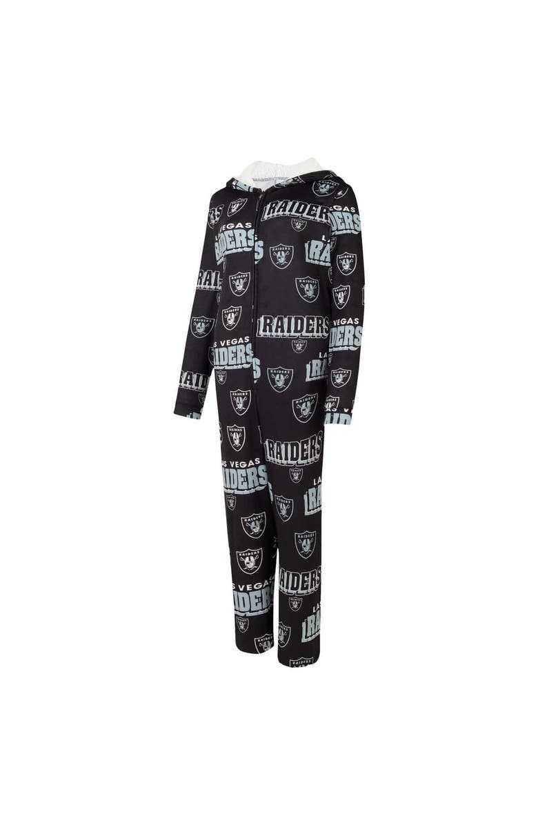CONCEPTS SPORT Women's Concepts Sport Black Las Vegas Raiders Roadway Allover Print Microfleece Full-Zip Union Suit, Alternate, color, Black