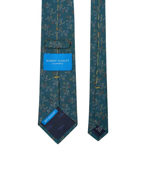 Robert Talbot Robert Floral Vine Best Of Class Necktie In Teal