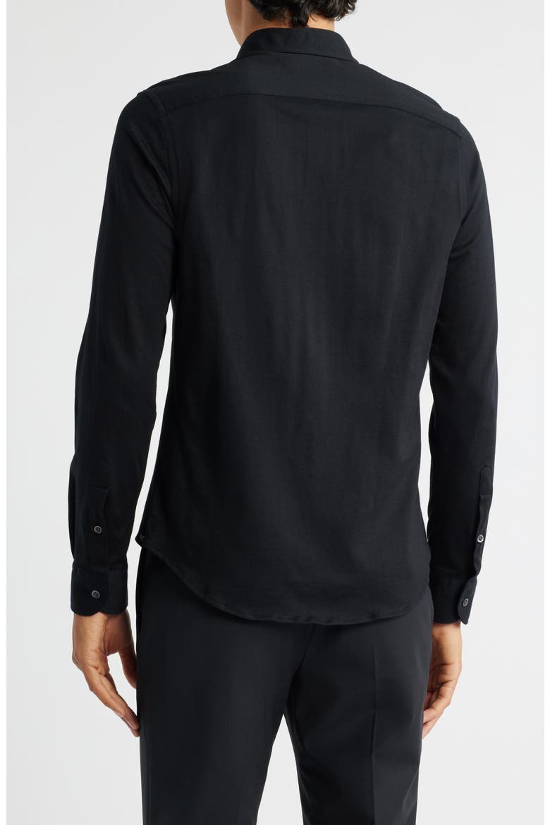 Cotton Button-Up Shirt, Alternate, color, SOLID BLACK