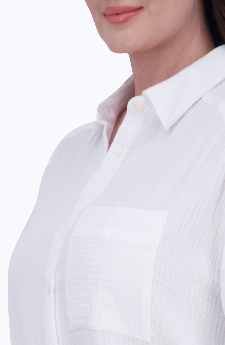 Foxcroft Joanna Cotton Gauze Button-Up Shirt, Alternate, color,