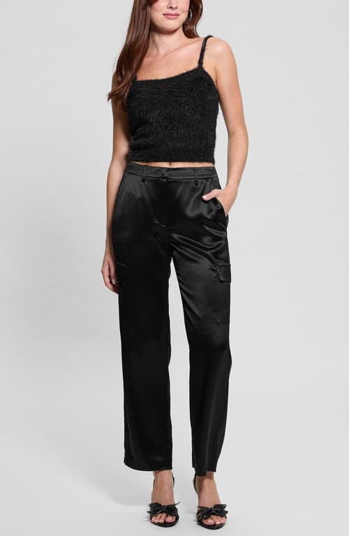 Guess Keyla Rhinestone Strap Sweater Tank In Black