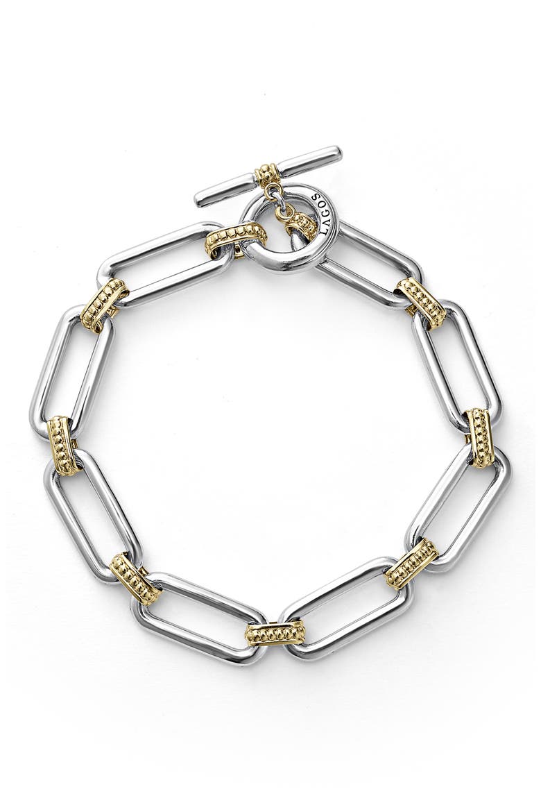 Signature Caviar Link Bracelet, Alternate, color, SILVER GOLD