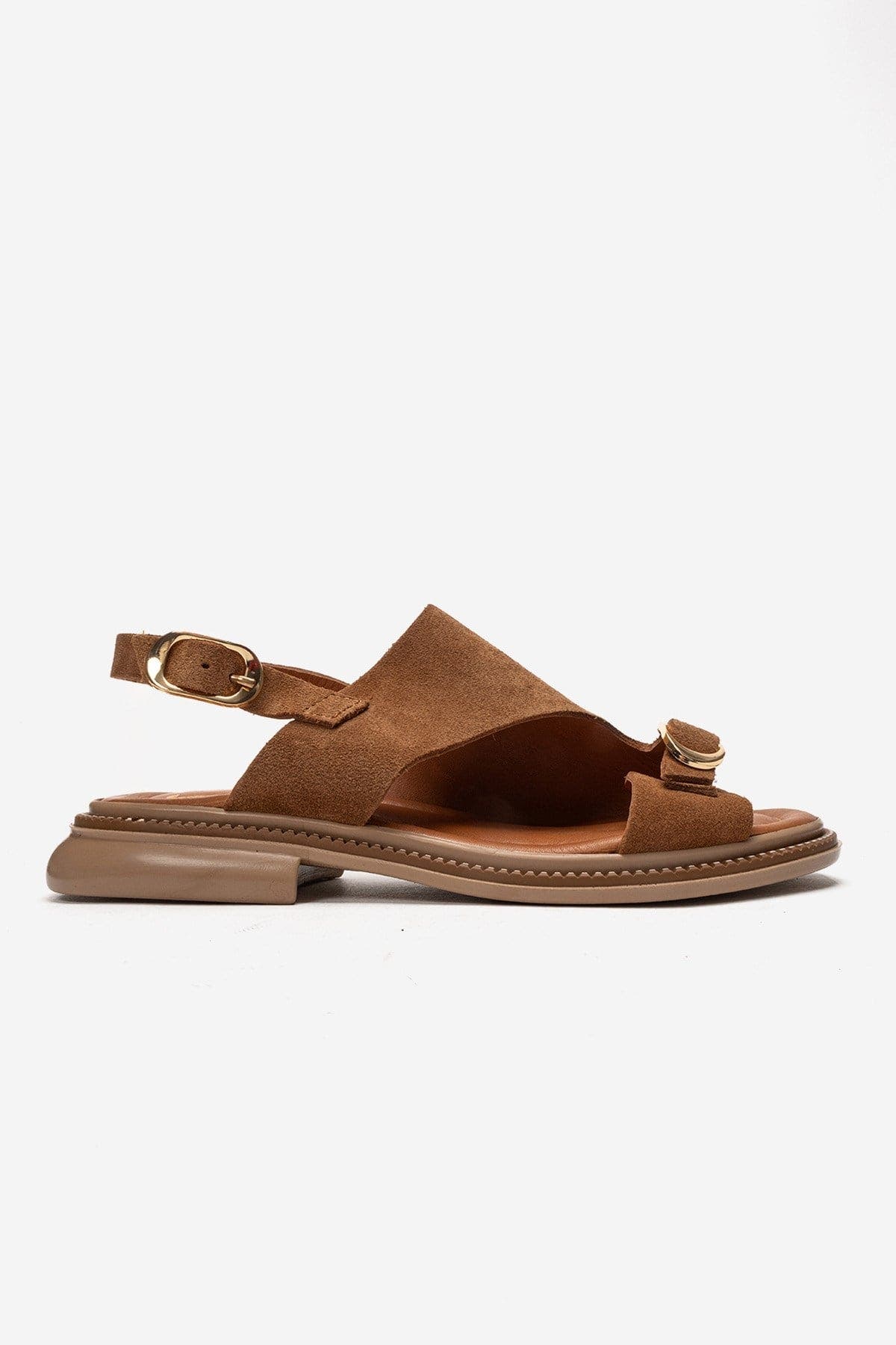 Forever & Always Shoes Cruel Leather Sandal, Alternate, color, Cognac Suede
