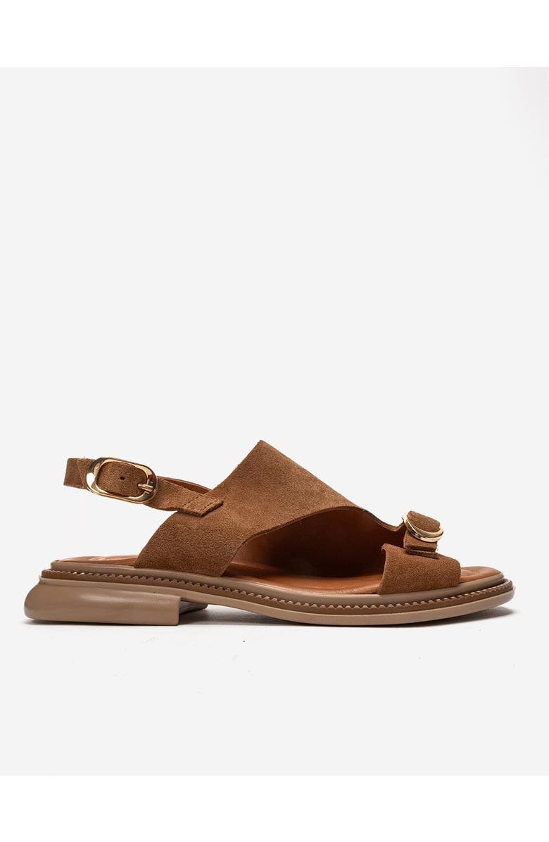 Forever & Always Shoes Cruel Leather Sandal, Alternate, color, Cognac Suede