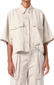 AGOLDE Taron Short Sleeve Denim Button-Up Shirt