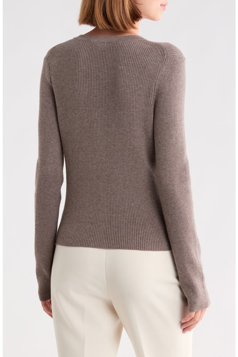 Ribbed Button Front Cardigan, Alternate, color, COOL TAUPE