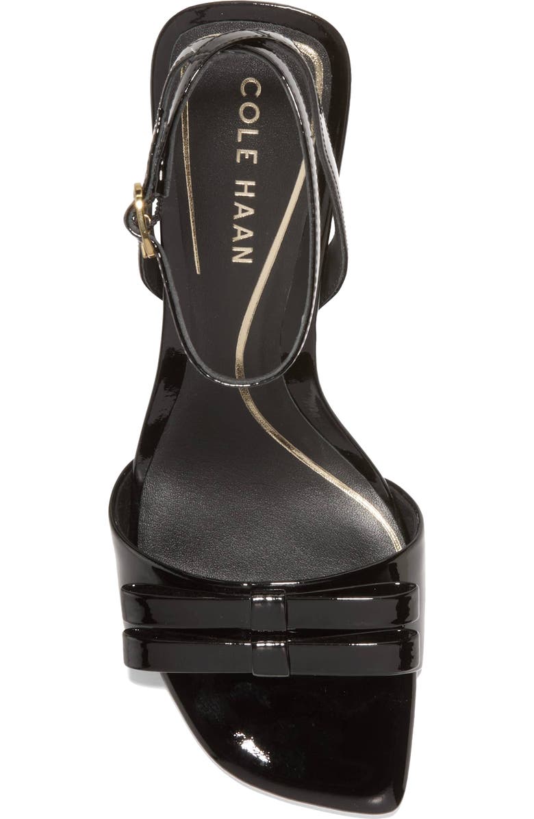 Cole Haan Noella Bow Ankle Strap Sandal, Alternate, color, Black Patent