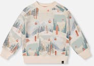 Deux par Deux Fleece Crew Neck Ribbed Cuff Sweatshirt