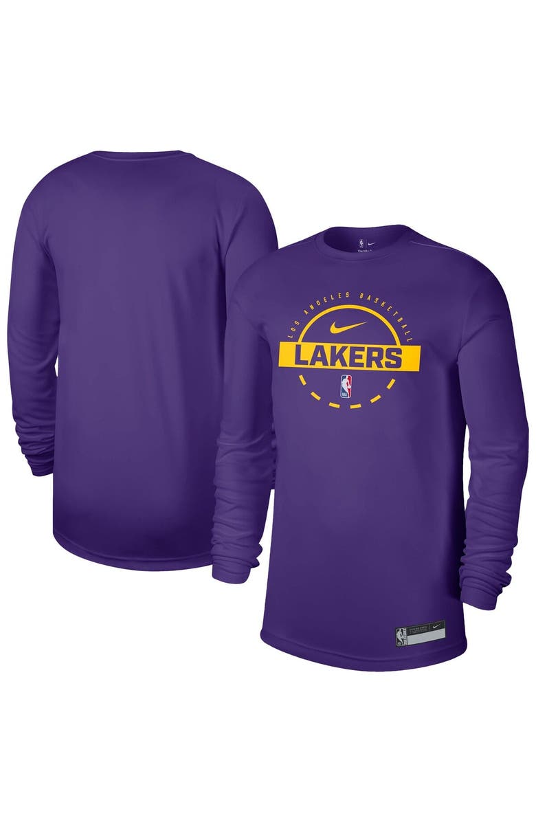 Nike Men's Nike Purple Los Angeles Lakers 2025/26 On-Court Flare Dri-FIT Practice Long Sleeve Tri-Blend T-Shirt, Main, color, Purple