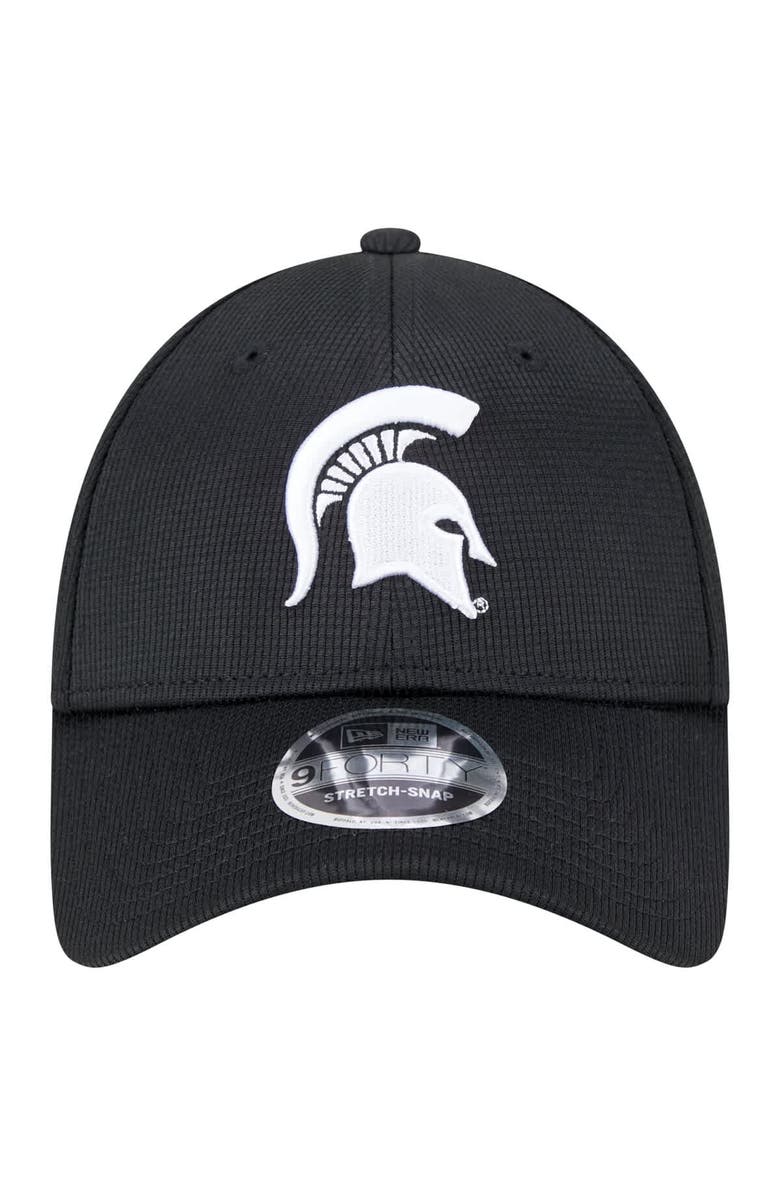 New Era Men's New Era Black Michigan State Spartans Pivot 9FORTY Stretch-Snap Adjustable Hat, Alternate, color, 