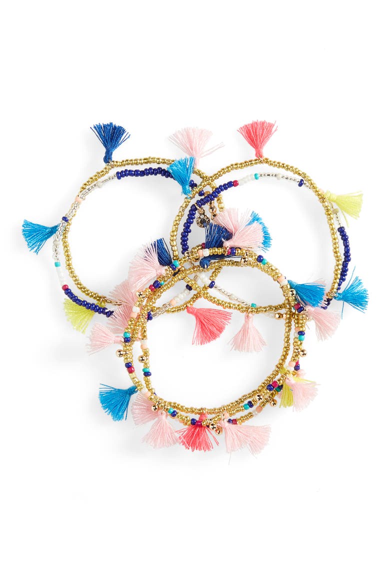 Indy Set of 7 Stretch Bracelets, Main, color, MULTI