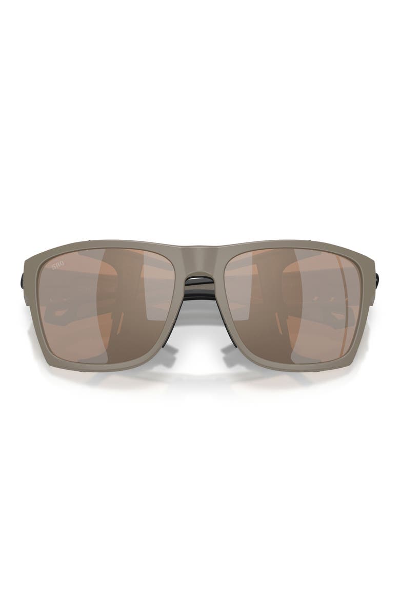 King Tide 6 58mm Polarized Rectangular Sunglasses, Alternate, color, SAND / COPPER SILVER