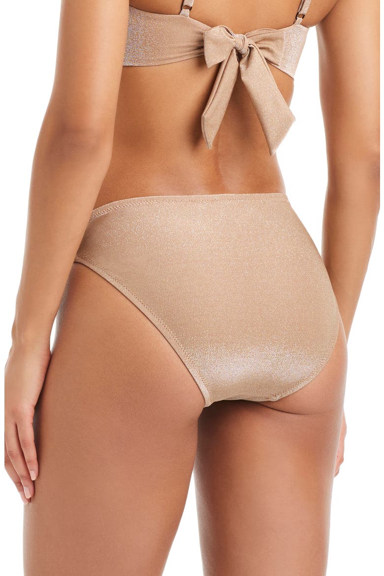 Shirred Hipster Bikini Bottoms, Alternate, color, TOASTED COCONUT
