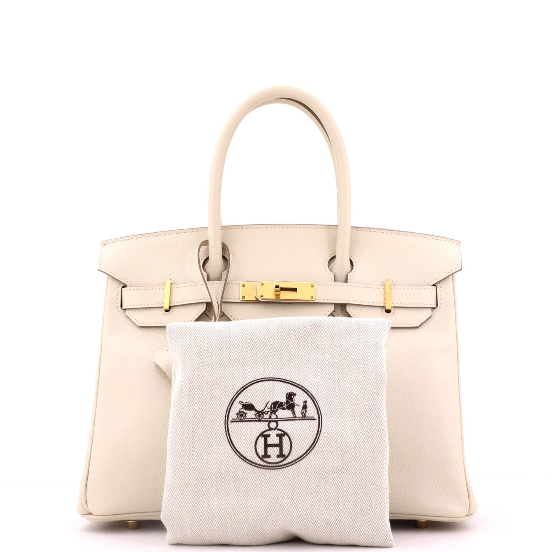 Pre-Owned Hermes Birkin Handbag Light Epsom with Gold Hardware 30, Alternate, color, Craie