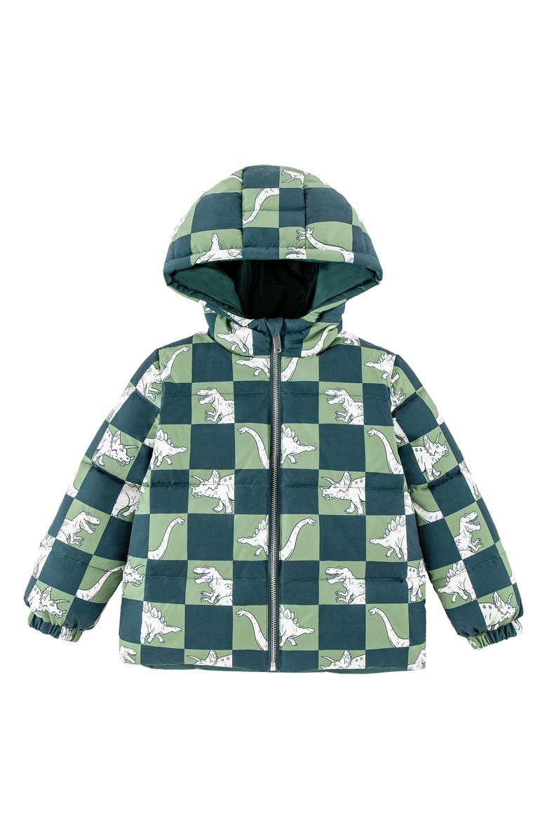 CALONIE Kids' Alex Reversible Down Hooded Puffer Jacket, Main, color, Olive
